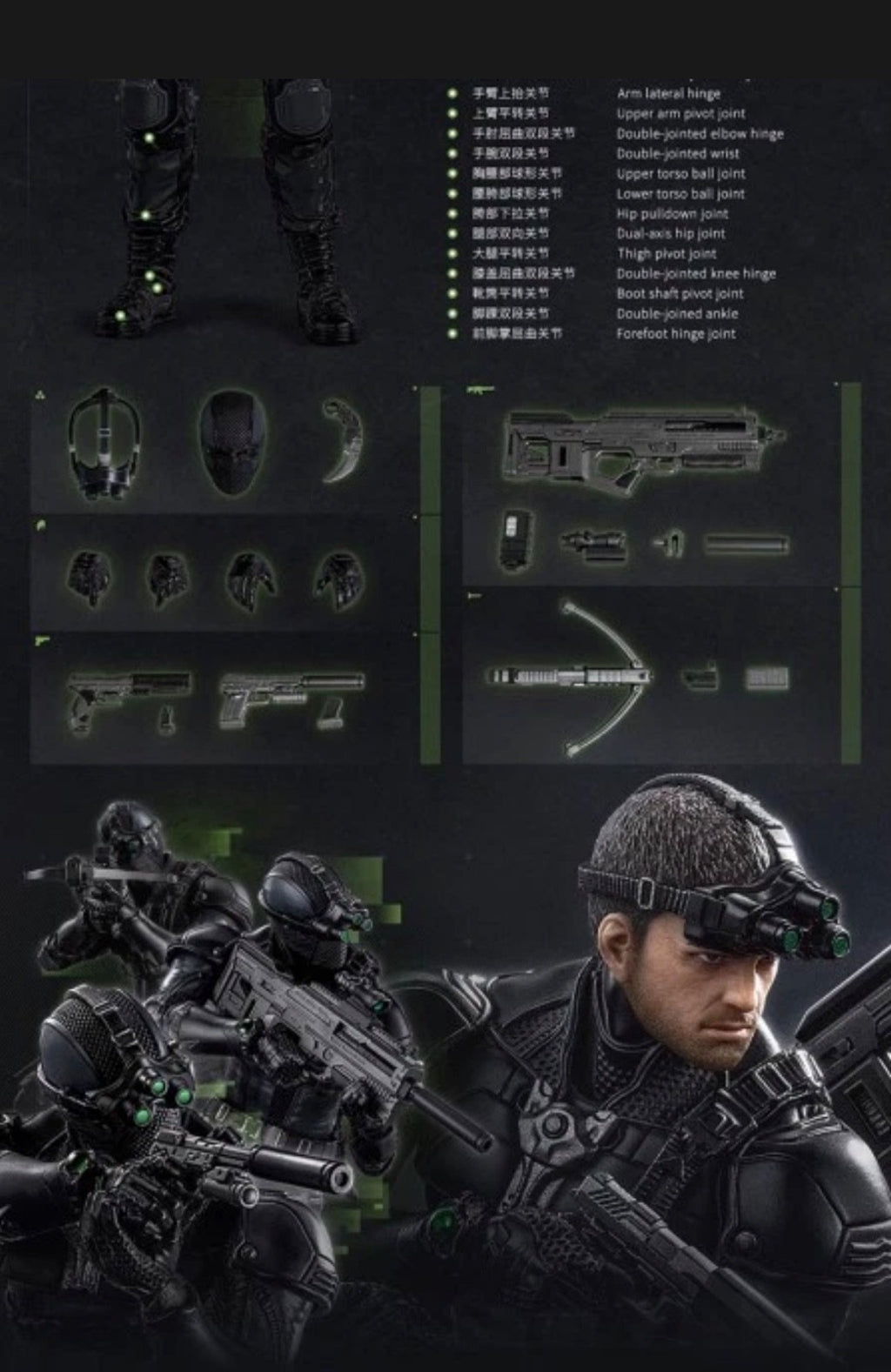 Tom Clancy's Splinter Cell Sam Fisher Blacklist CCSTOYS FigScript ⭐5