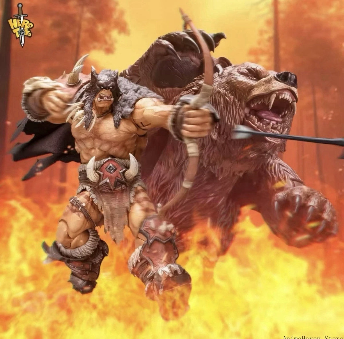 World Of Warcraft Hero Toys Tribal Hunter War Bear3